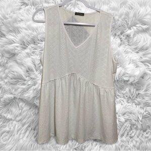Elegant White Eyelet Tank Top